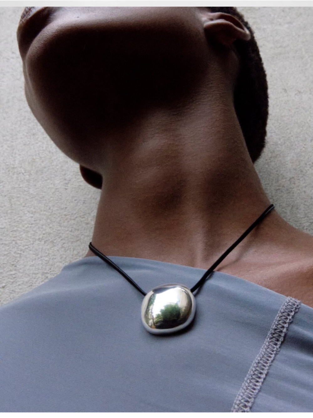 Camille Surault silver 925 black silk cord Blowblow necklace Sophie buhai